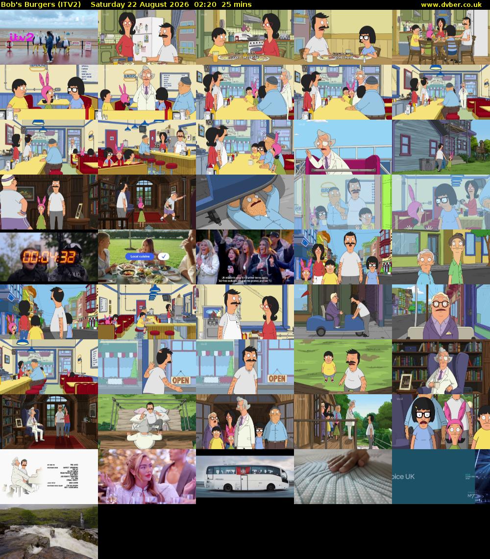 Bob's Burgers (ITV2) Saturday 22 August 2026 02:20 - 02:45