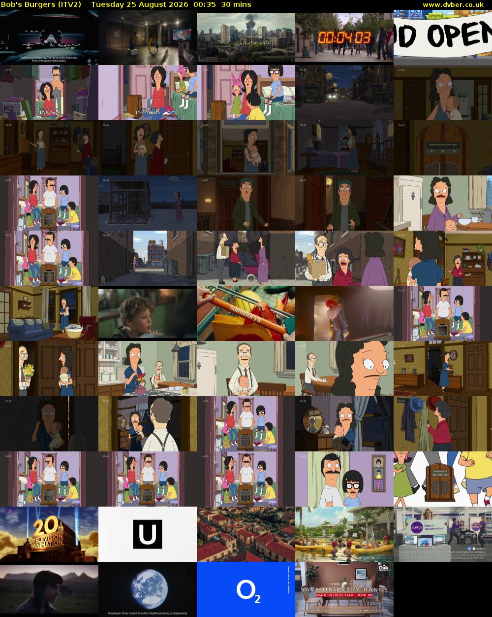 Bob's Burgers (ITV2) Tuesday 25 August 2026 00:35 - 01:05
