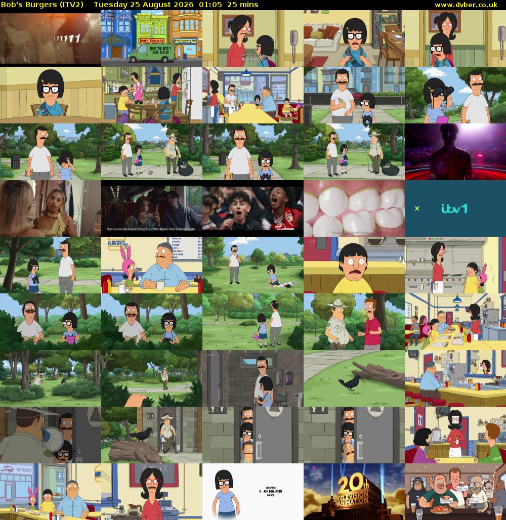 Bob's Burgers (ITV2) Tuesday 25 August 2026 01:05 - 01:30