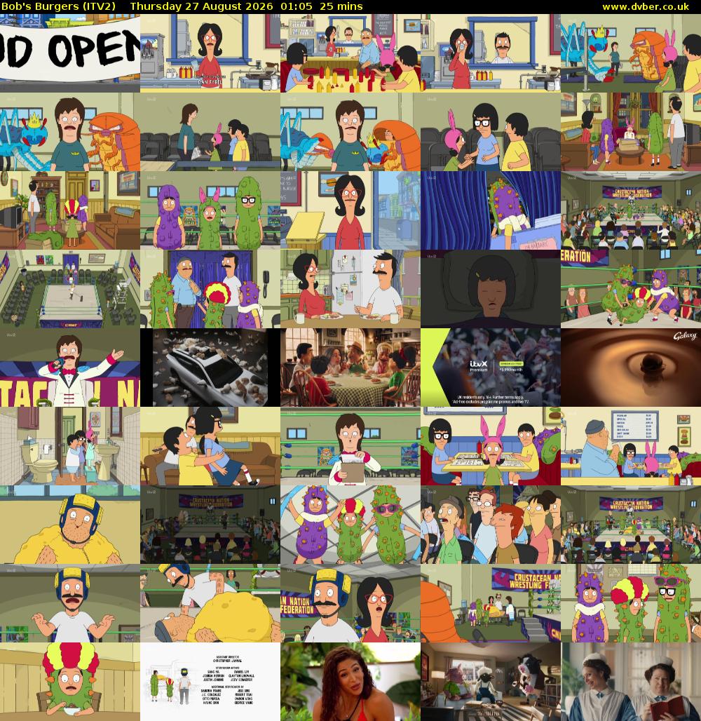 Bob's Burgers (ITV2) Thursday 27 August 2026 01:05 - 01:30