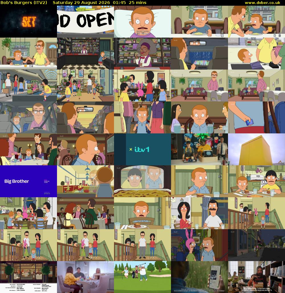 Bob's Burgers (ITV2) Saturday 29 August 2026 01:45 - 02:10