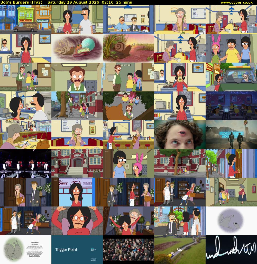 Bob's Burgers (ITV2) Saturday 29 August 2026 02:10 - 02:35