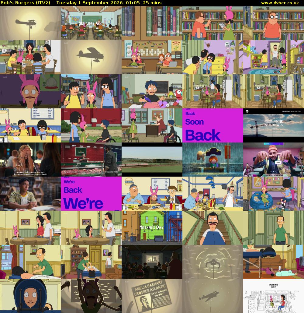 Bob's Burgers (ITV2) Tuesday 1 September 2026 01:05 - 01:30