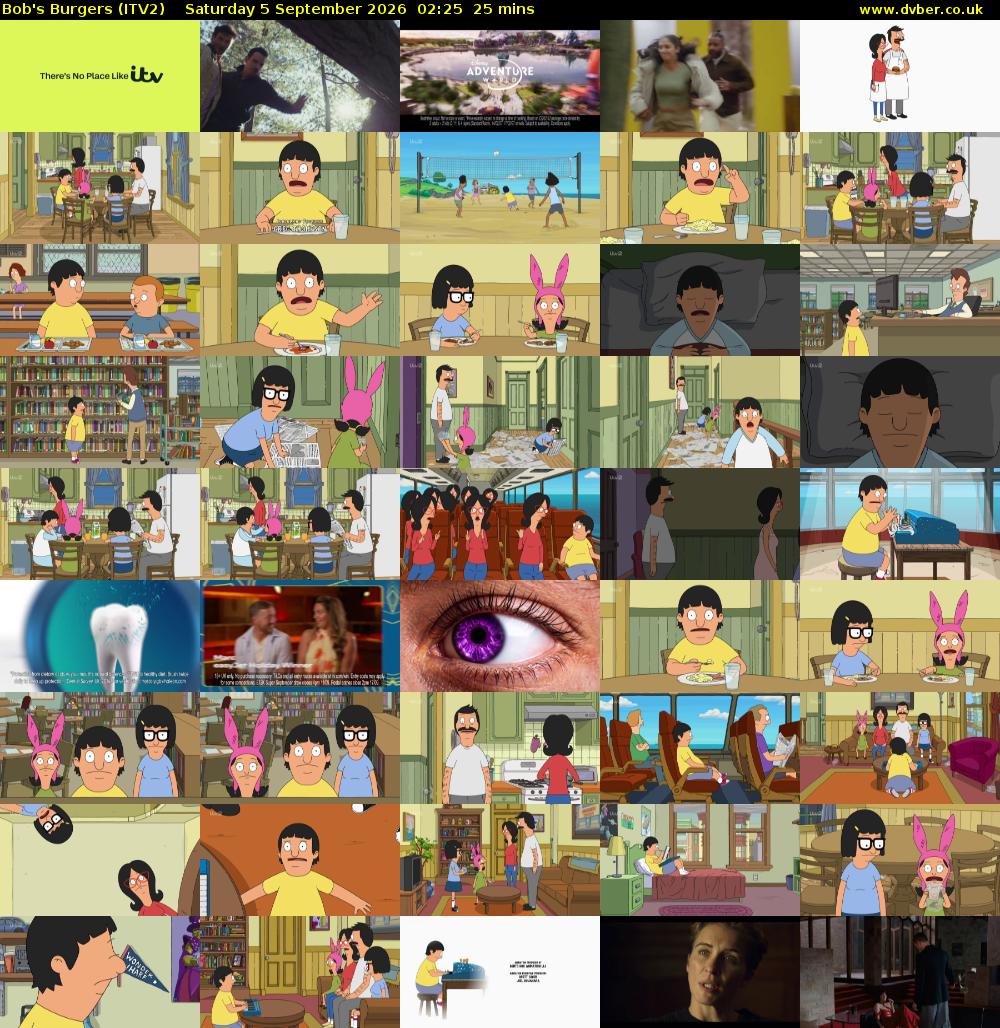 Bob's Burgers (ITV2) Saturday 5 September 2026 02:25 - 02:50