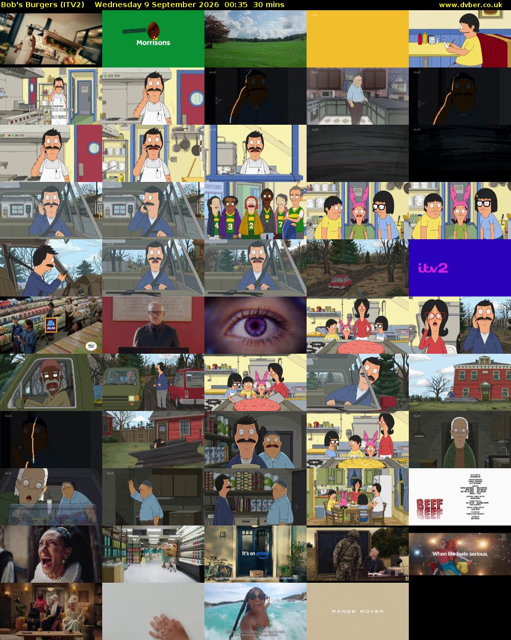 Bob's Burgers (ITV2) Wednesday 9 September 2026 00:35 - 01:05