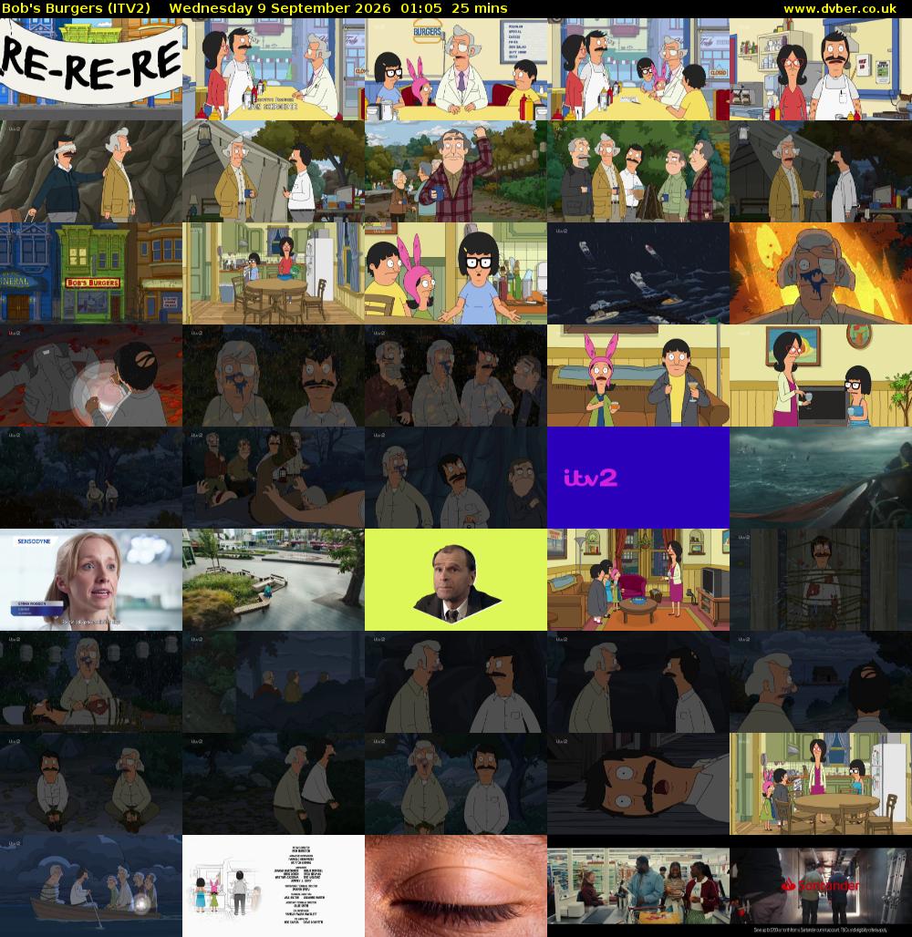Bob's Burgers (ITV2) Wednesday 9 September 2026 01:05 - 01:30