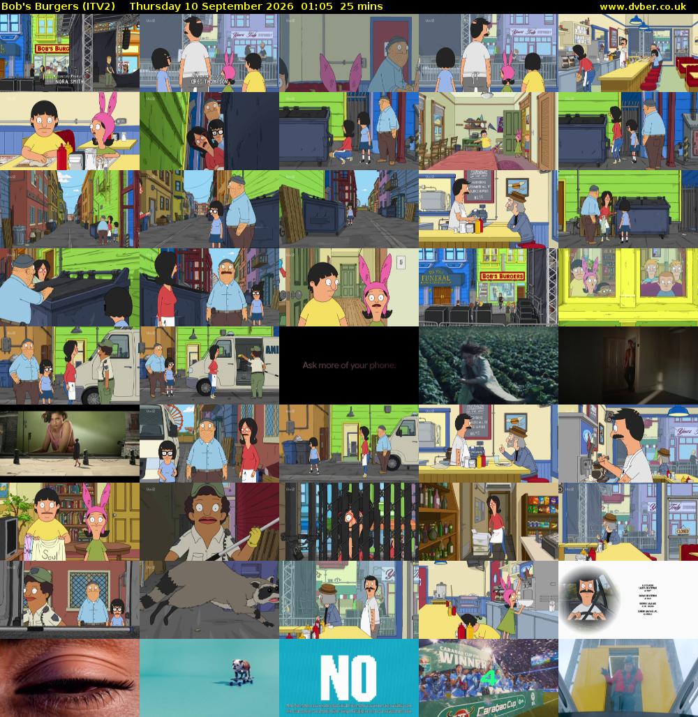 Bob's Burgers (ITV2) Thursday 10 September 2026 01:05 - 01:30
