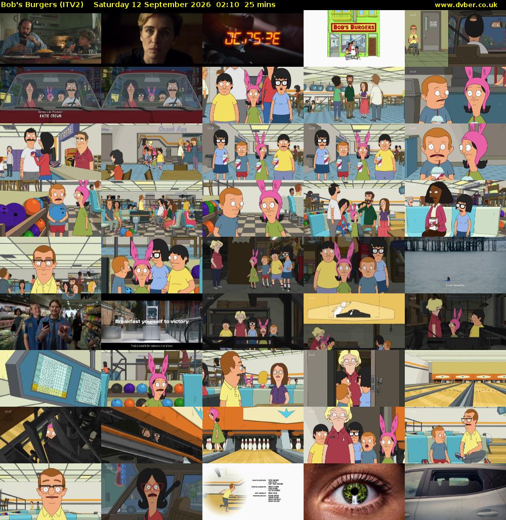 Bob's Burgers (ITV2) Saturday 12 September 2026 02:10 - 02:35
