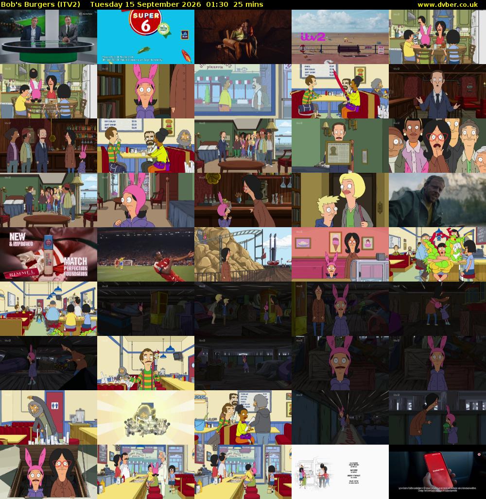 Bob's Burgers (ITV2) Tuesday 15 September 2026 01:30 - 01:55