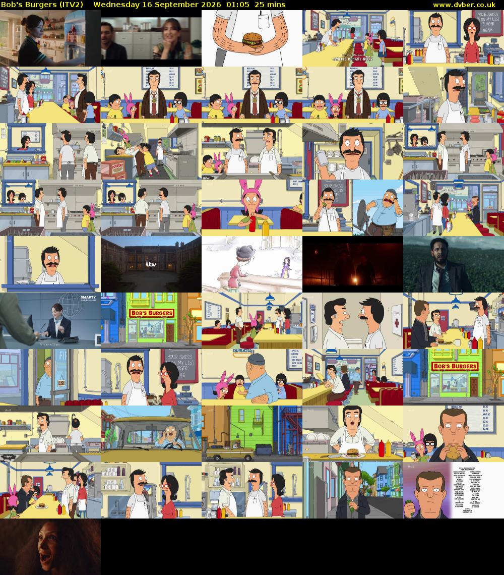 Bob's Burgers (ITV2) Wednesday 16 September 2026 01:05 - 01:30