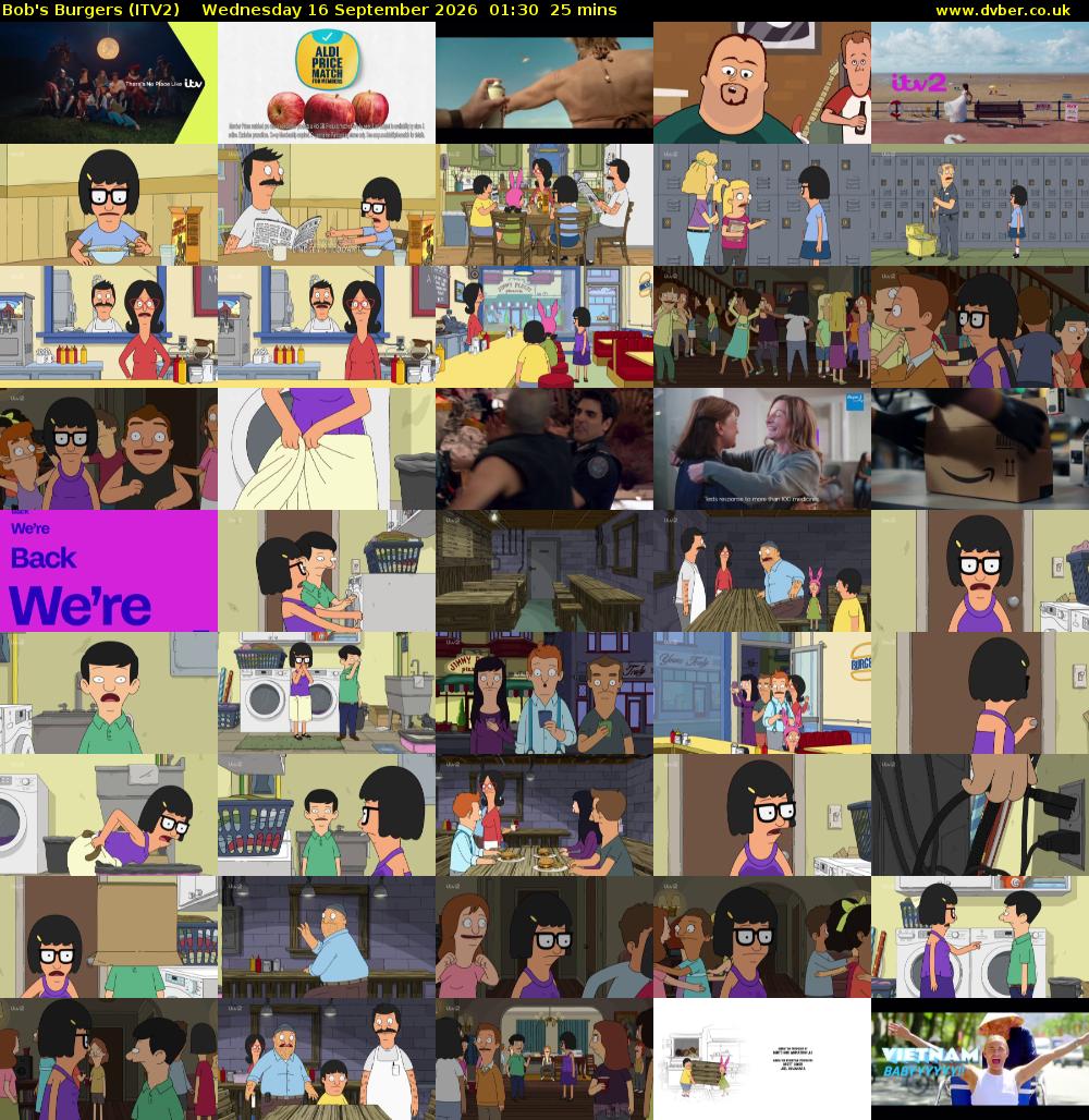 Bob's Burgers (ITV2) Wednesday 16 September 2026 01:30 - 01:55