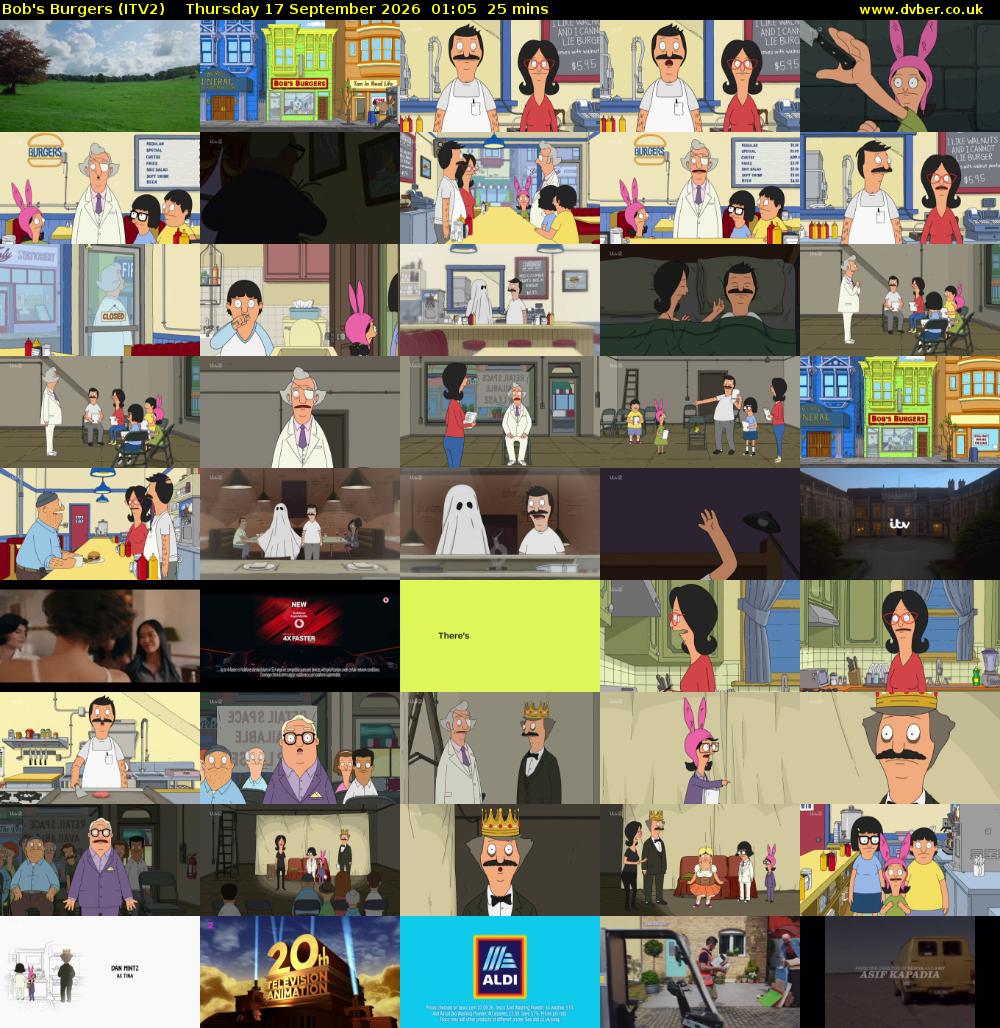 Bob's Burgers (ITV2) Thursday 17 September 2026 01:05 - 01:30