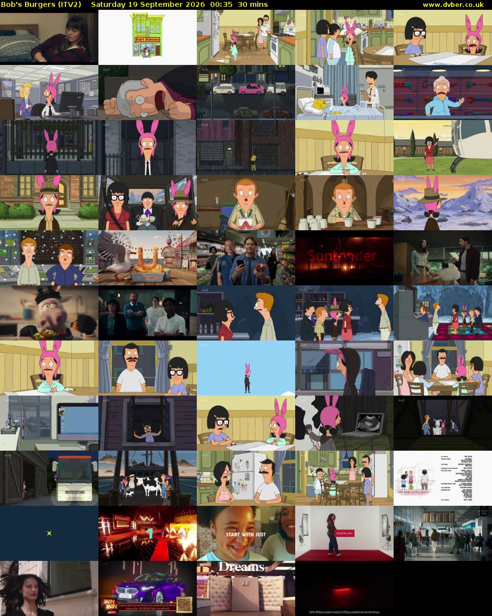 Bob's Burgers (ITV2) Saturday 19 September 2026 00:35 - 01:05