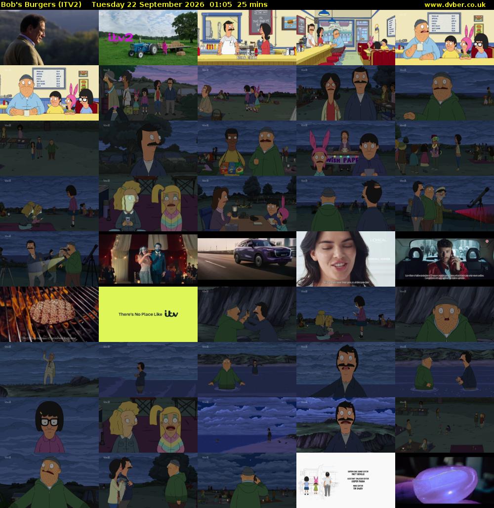 Bob's Burgers (ITV2) Tuesday 22 September 2026 01:05 - 01:30