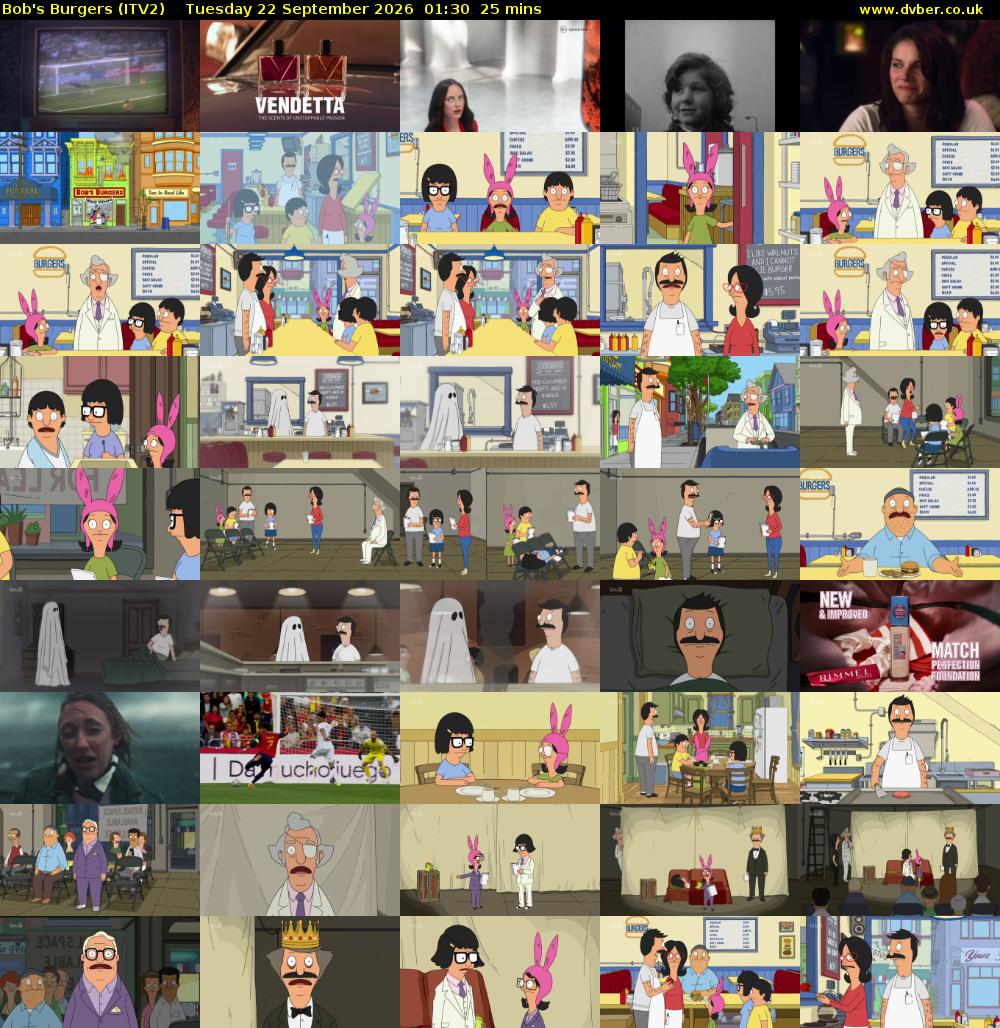 Bob's Burgers (ITV2) Tuesday 22 September 2026 01:30 - 01:55
