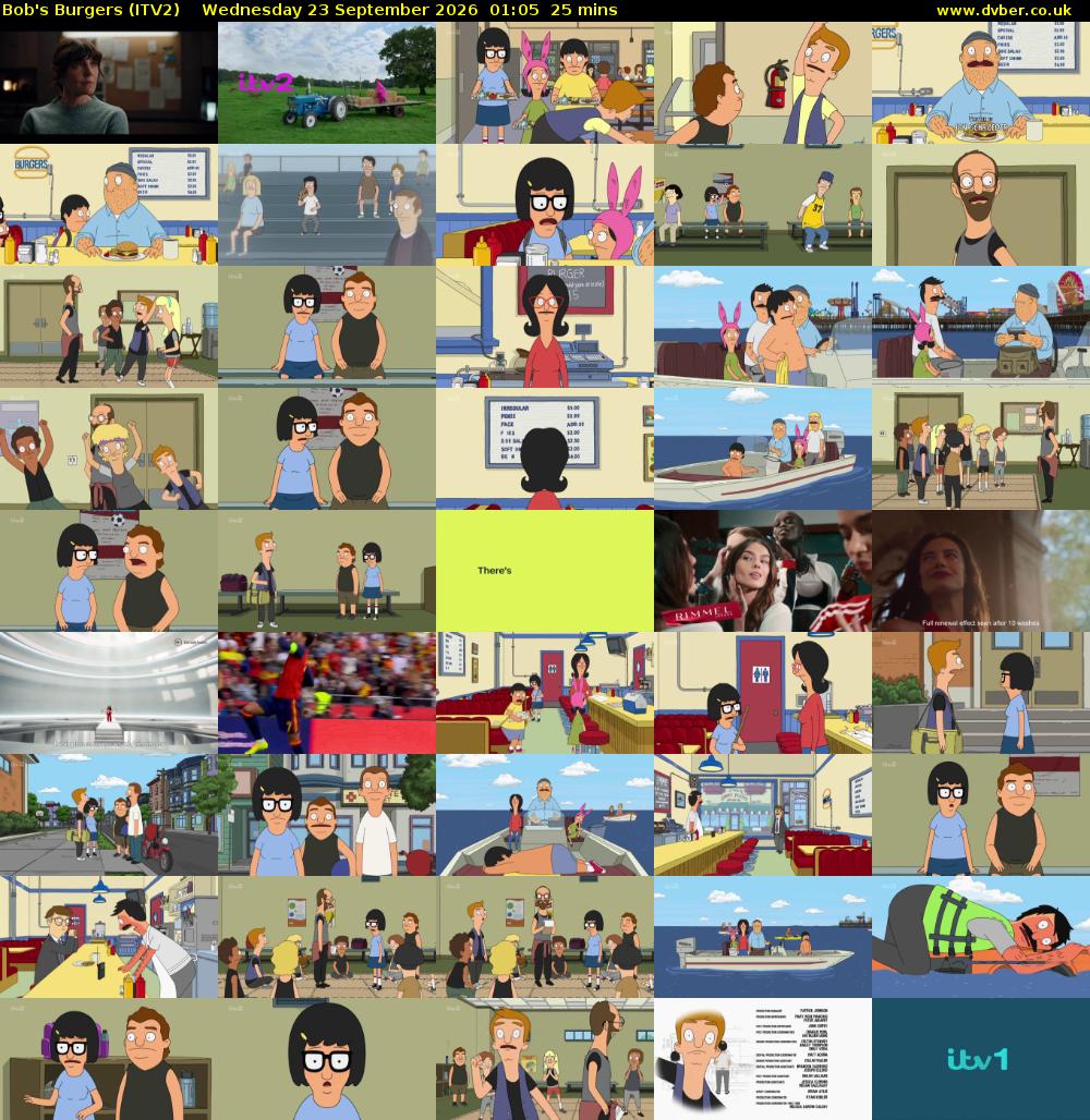 Bob's Burgers (ITV2) Wednesday 23 September 2026 01:05 - 01:30