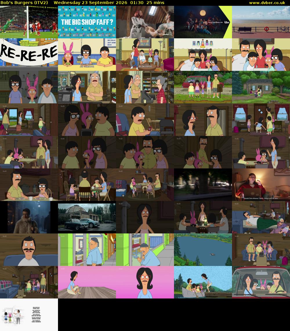 Bob's Burgers (ITV2) Wednesday 23 September 2026 01:30 - 01:55
