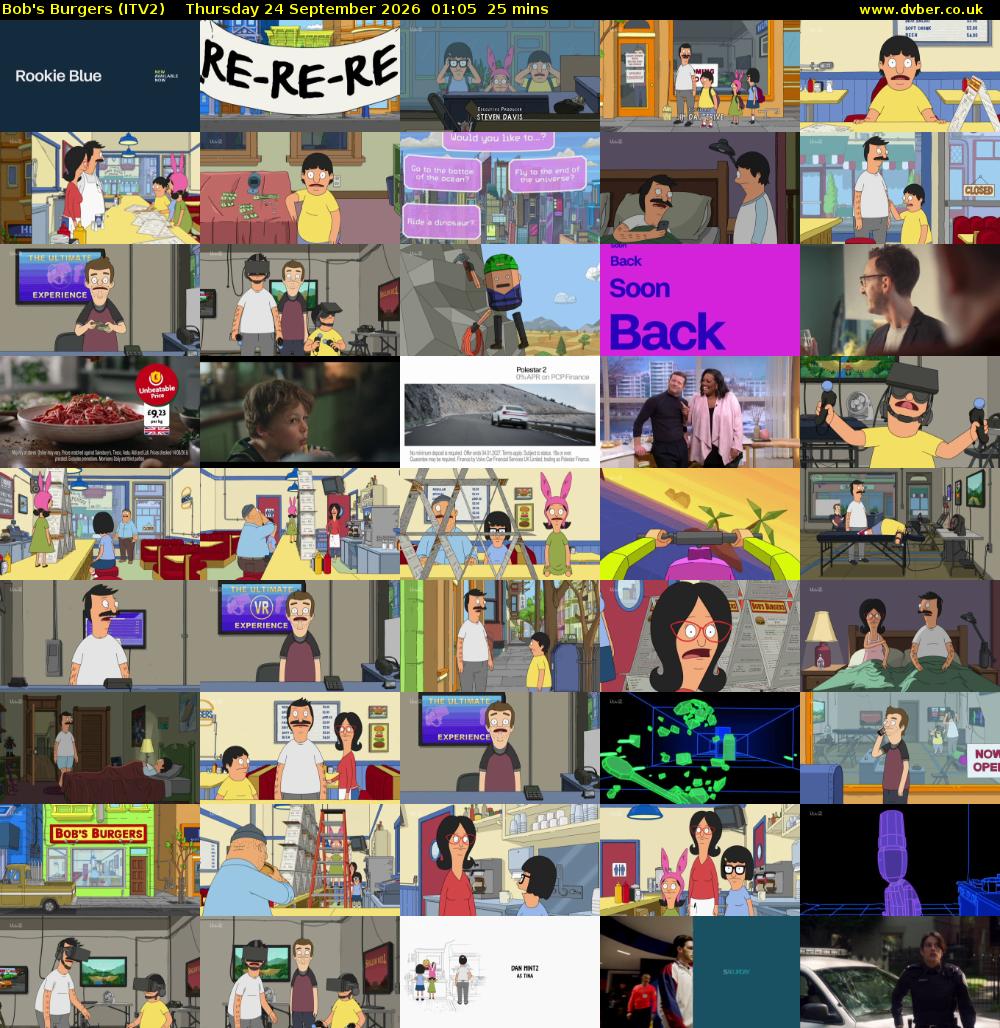 Bob's Burgers (ITV2) Thursday 24 September 2026 01:05 - 01:30