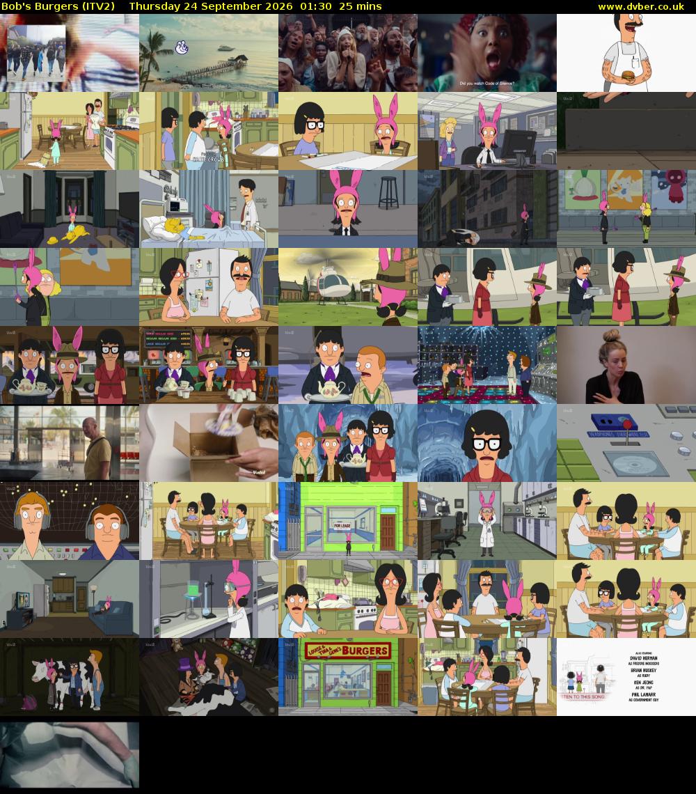 Bob's Burgers (ITV2) Thursday 24 September 2026 01:30 - 01:55
