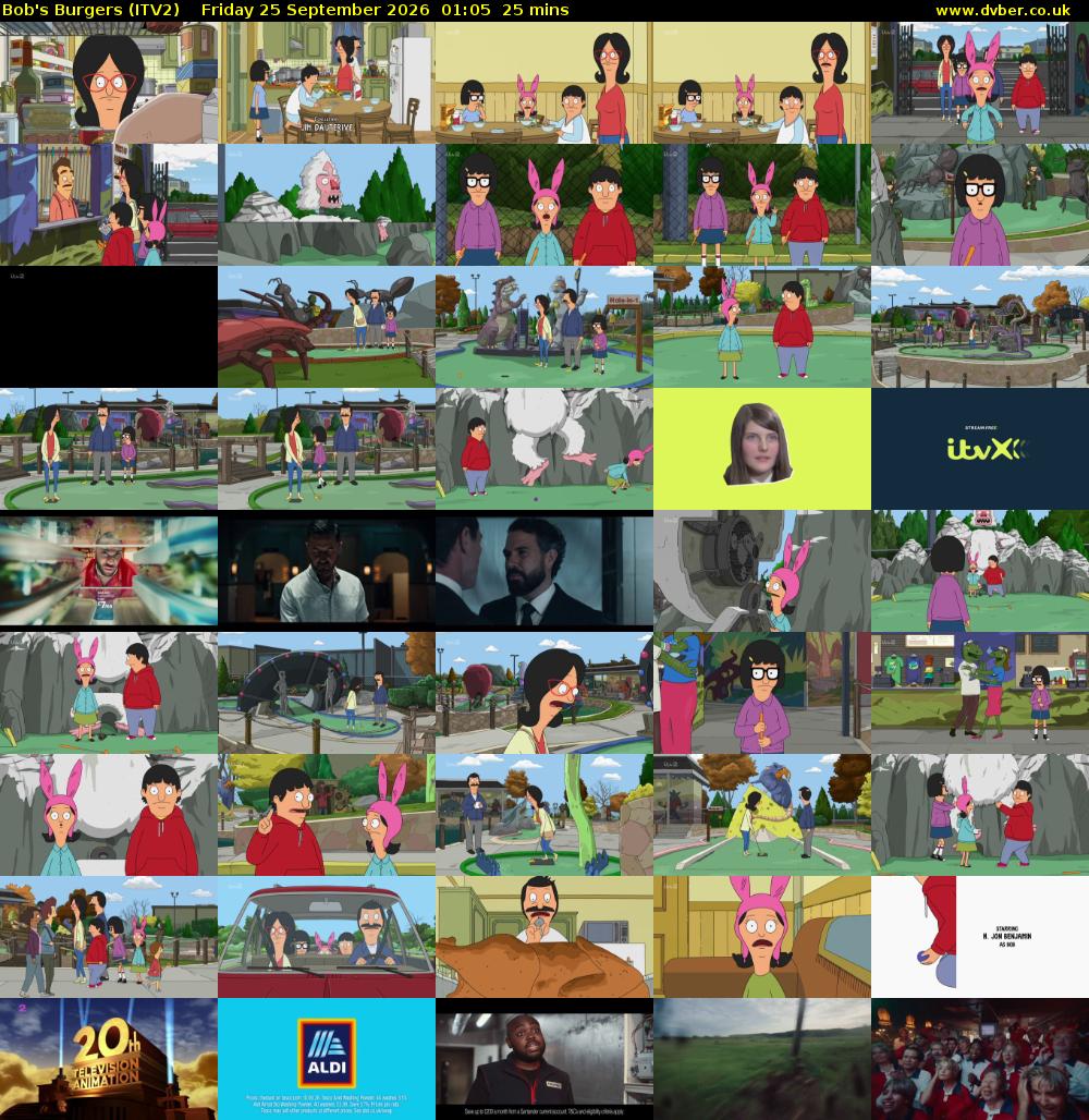 Bob's Burgers (ITV2) Friday 25 September 2026 01:05 - 01:30