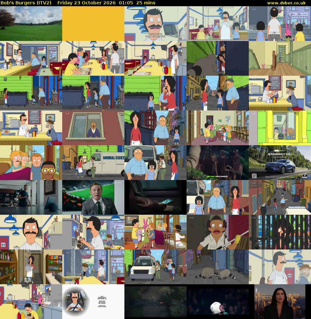Bob's Burgers (ITV2) Friday 23 October 2026 01:05 - 01:30