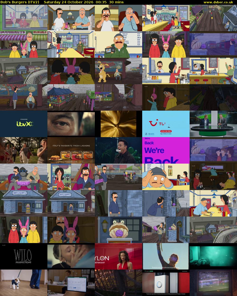Bob's Burgers (ITV2) Saturday 24 October 2026 00:35 - 01:05