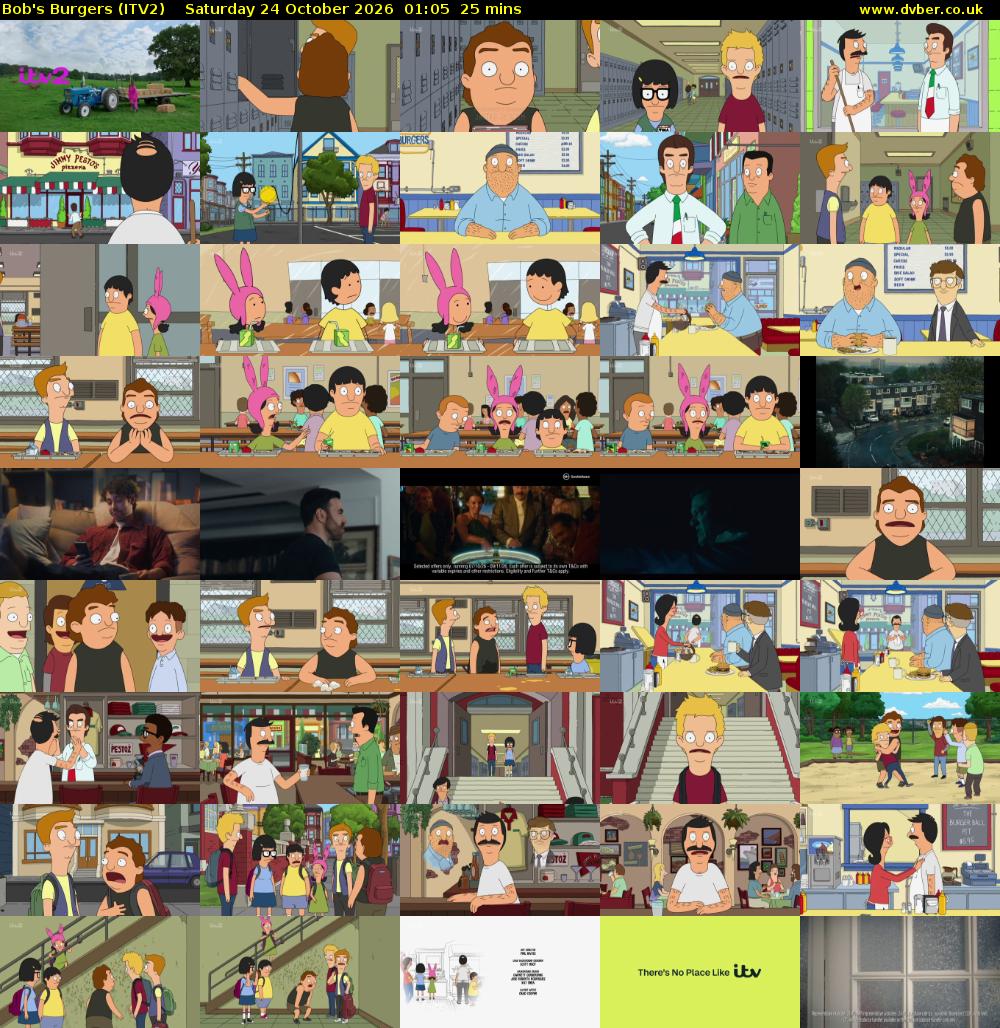 Bob's Burgers (ITV2) Saturday 24 October 2026 01:05 - 01:30