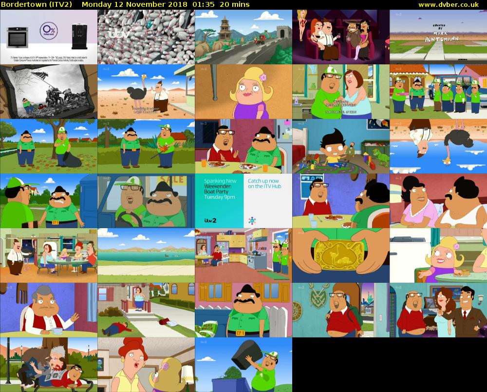 Bordertown (ITV2) Monday 12 November 2018 01:35 - 01:55