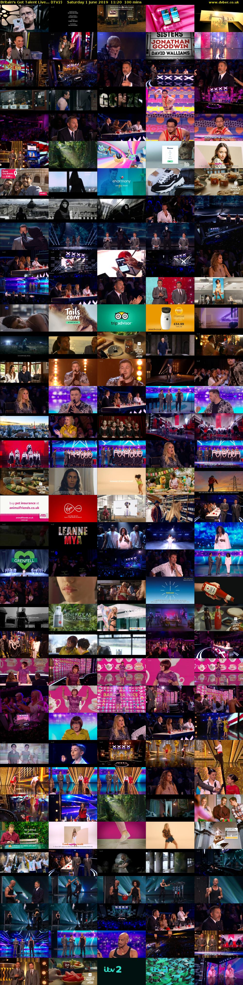 Britain's Got Talent Live... (ITV2) Saturday 1 June 2019 11:20 - 13:00