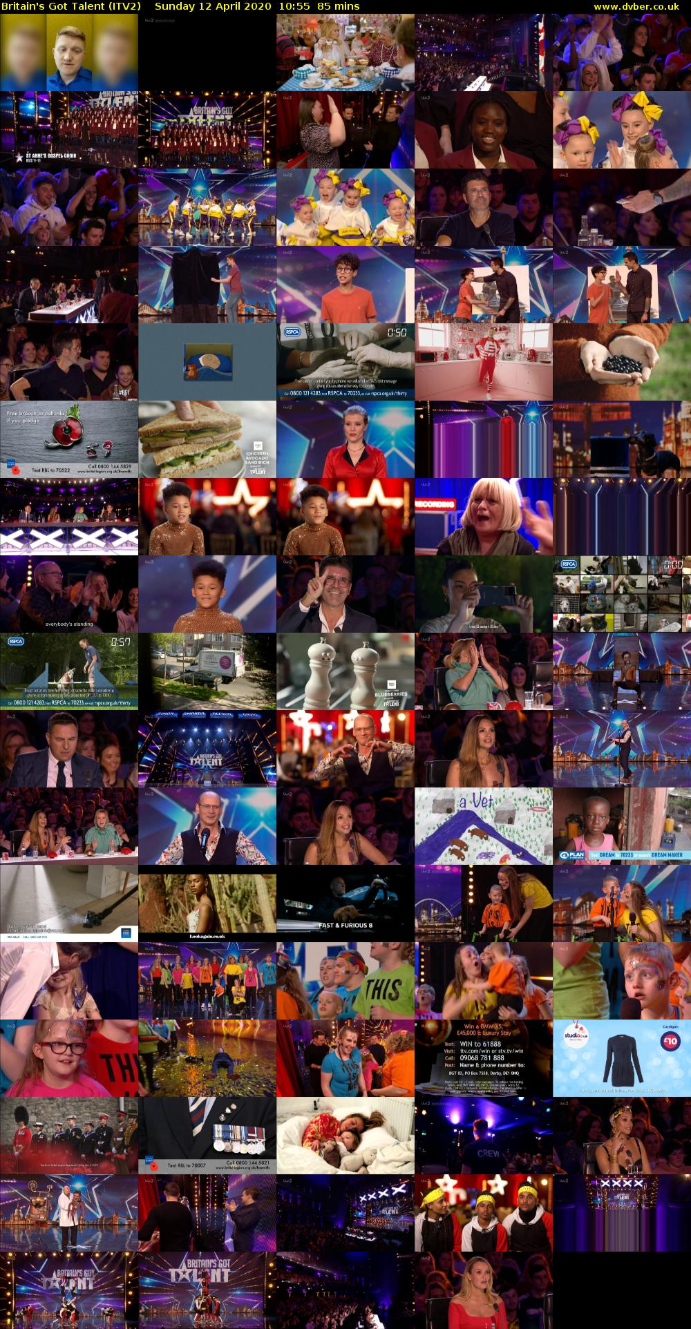 Britain's Got Talent (ITV2) Sunday 12 April 2020 10:55 - 12:20