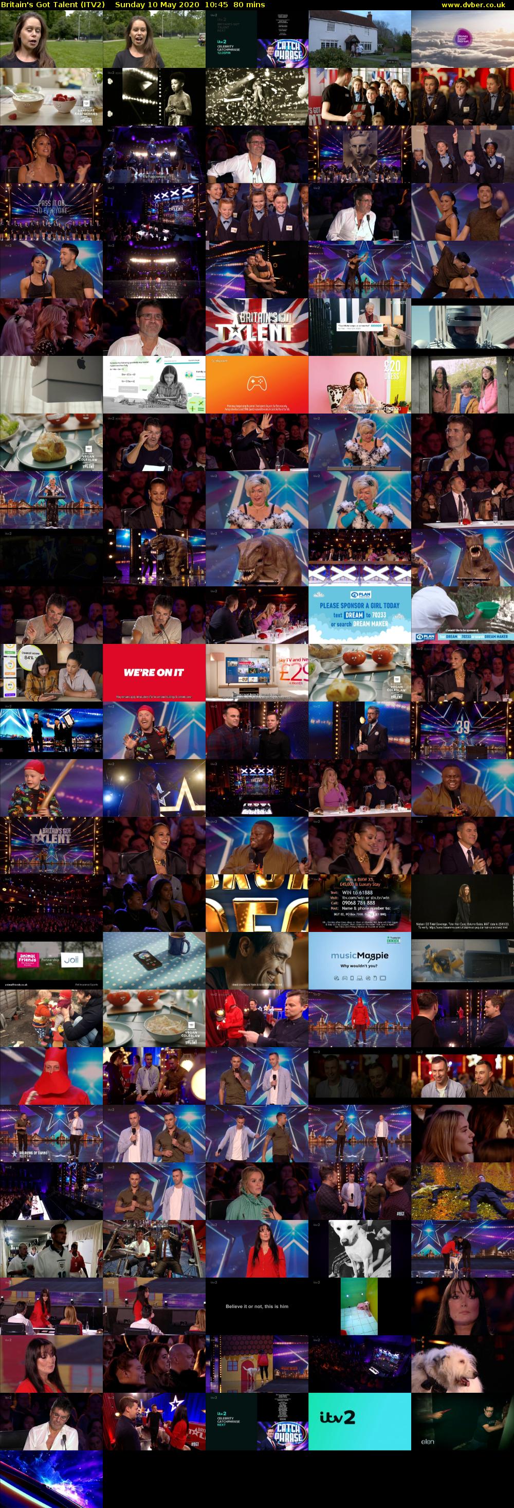 Britain's Got Talent (ITV2) Sunday 10 May 2020 10:45 - 12:05