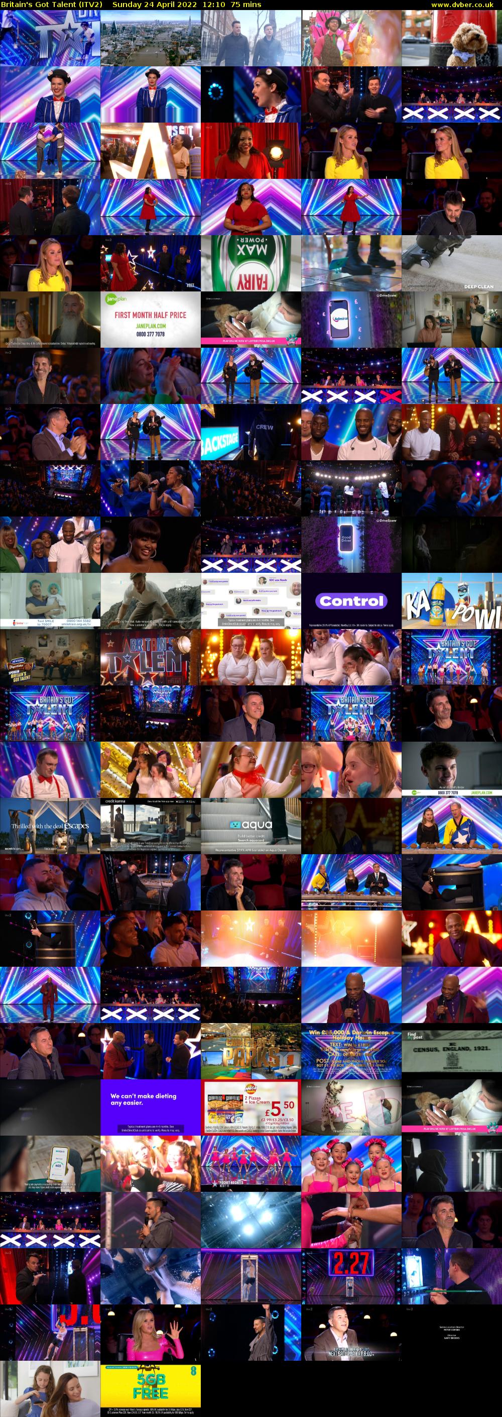 Britain's Got Talent (ITV2) Sunday 24 April 2022 12:10 - 13:25