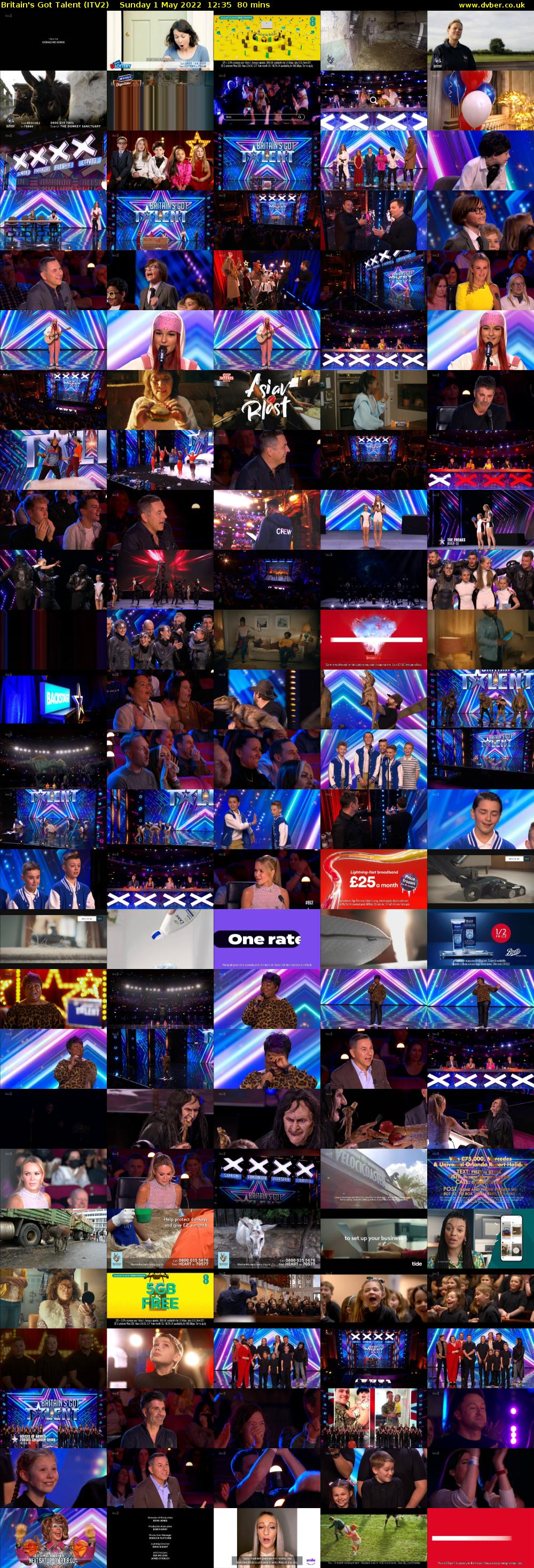 Britain's Got Talent (ITV2) Sunday 1 May 2022 12:35 - 13:55