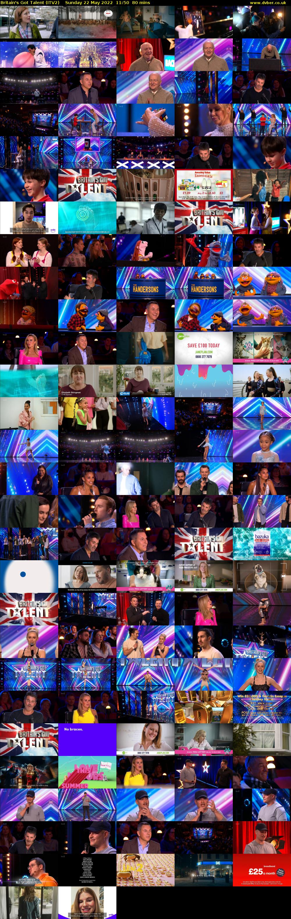 Britain's Got Talent (ITV2) Sunday 22 May 2022 11:50 - 13:10