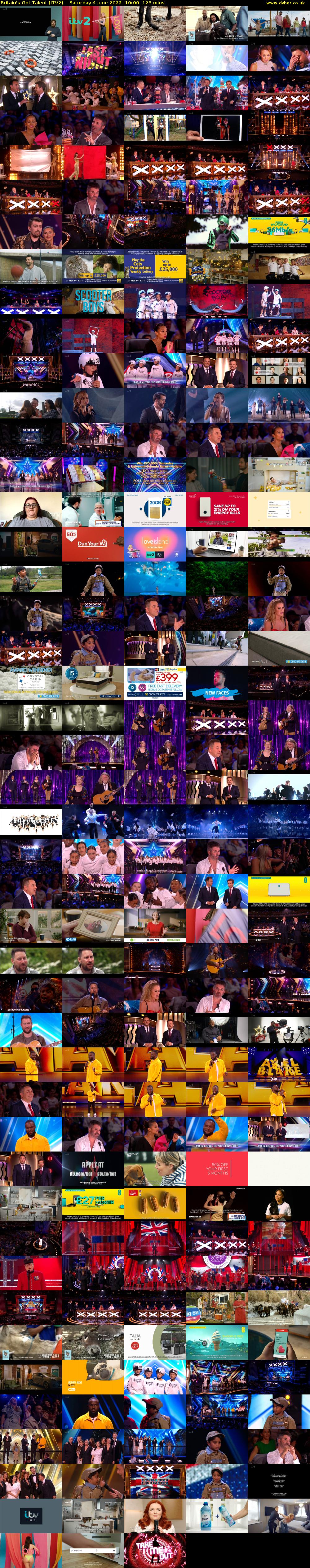 Britain's Got Talent (ITV2) Saturday 4 June 2022 10:00 - 12:05