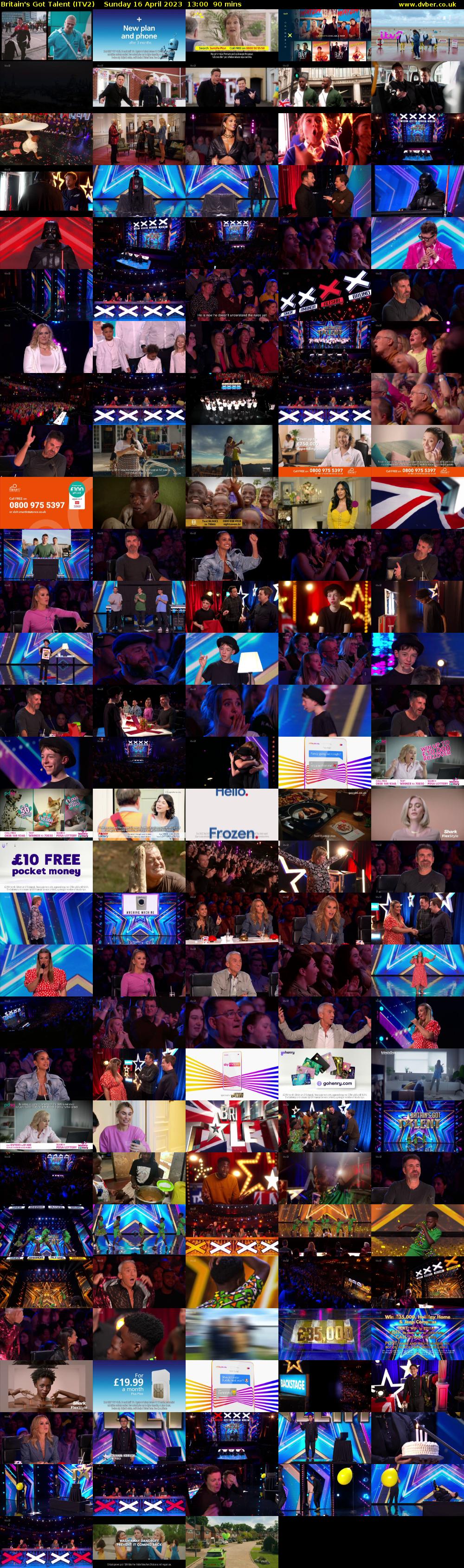 Britain's Got Talent (ITV2) Sunday 16 April 2023 13:00 - 14:30