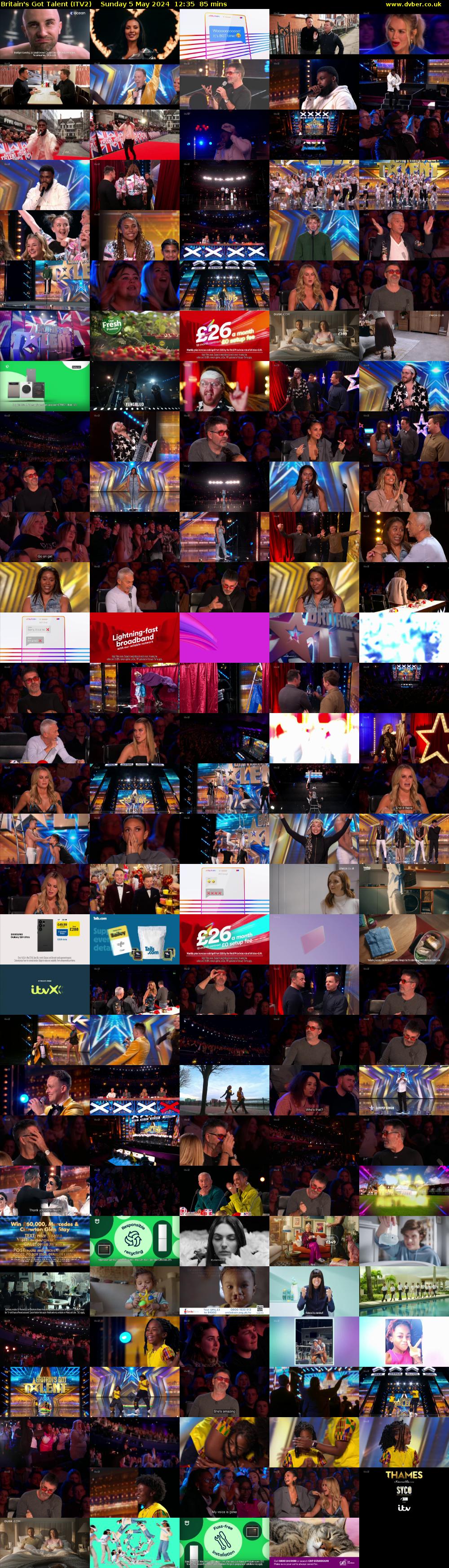 Britain's Got Talent (ITV2) Sunday 5 May 2024 12:35 - 14:00