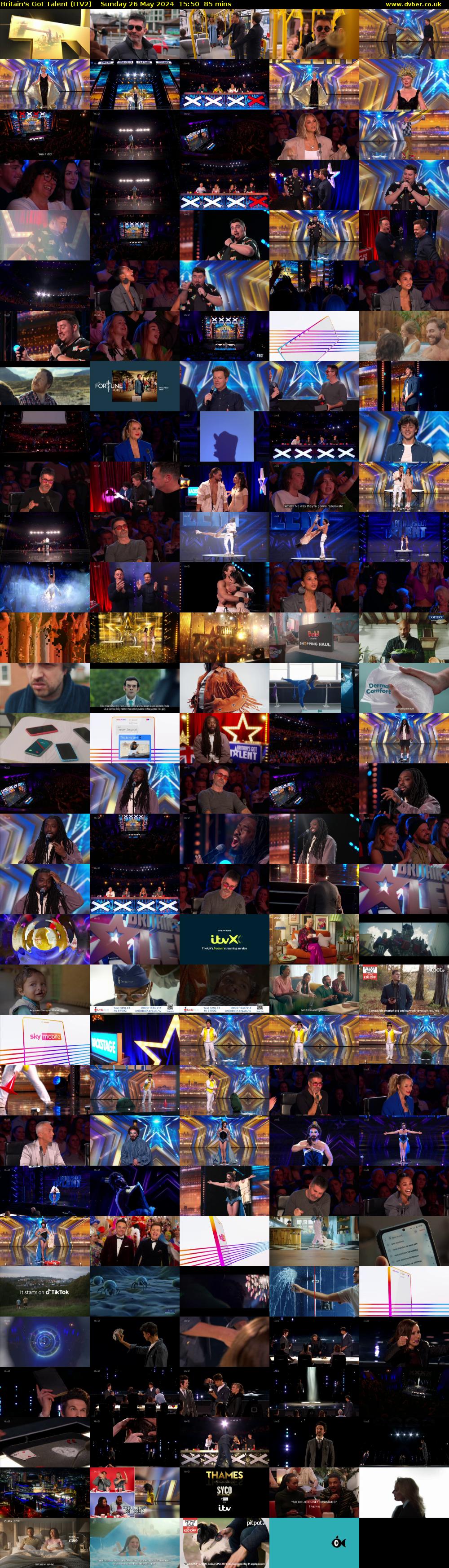 Britain's Got Talent (ITV2) Sunday 26 May 2024 15:50 - 17:15