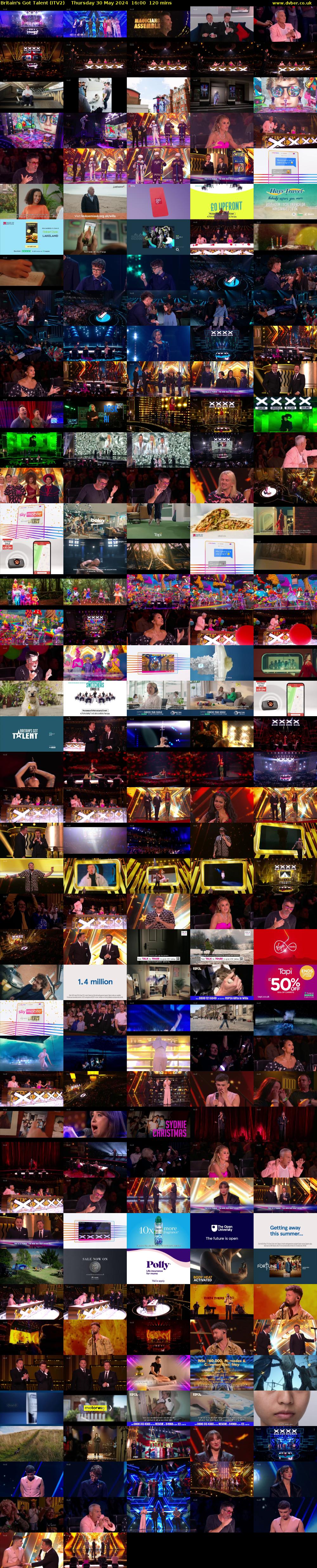 Britain's Got Talent (ITV2) Thursday 30 May 2024 16:00 - 18:00