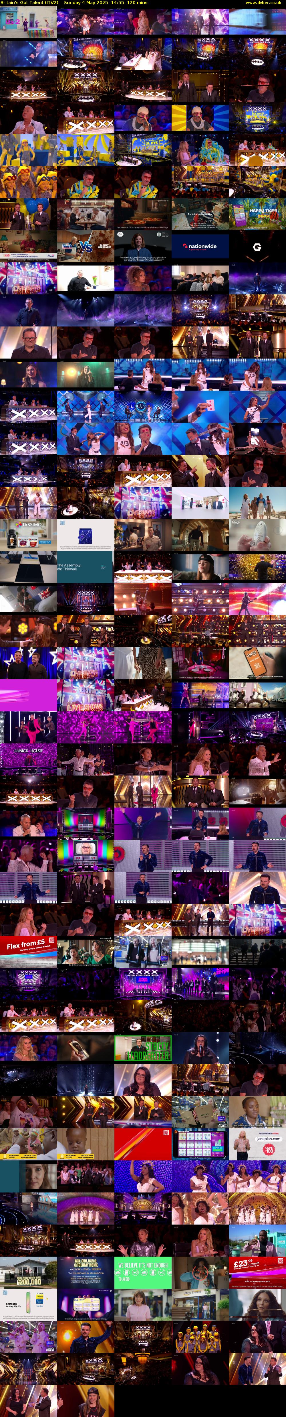 Britain's Got Talent (ITV2) Sunday 4 May 2025 14:55 - 16:55