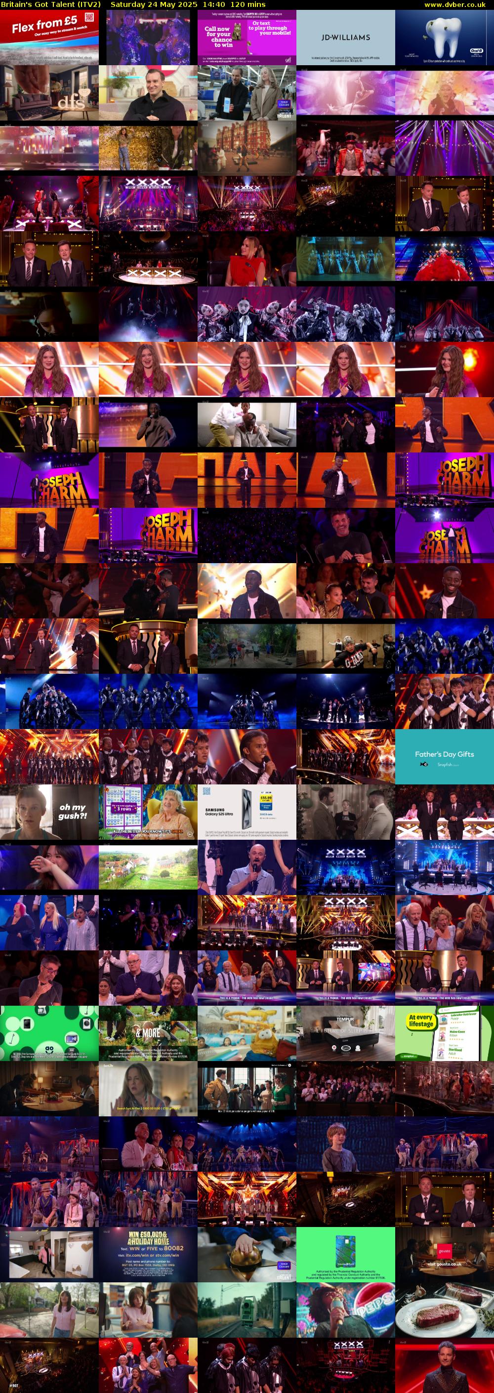 Britain's Got Talent (ITV2) Saturday 24 May 2025 14:40 - 16:40