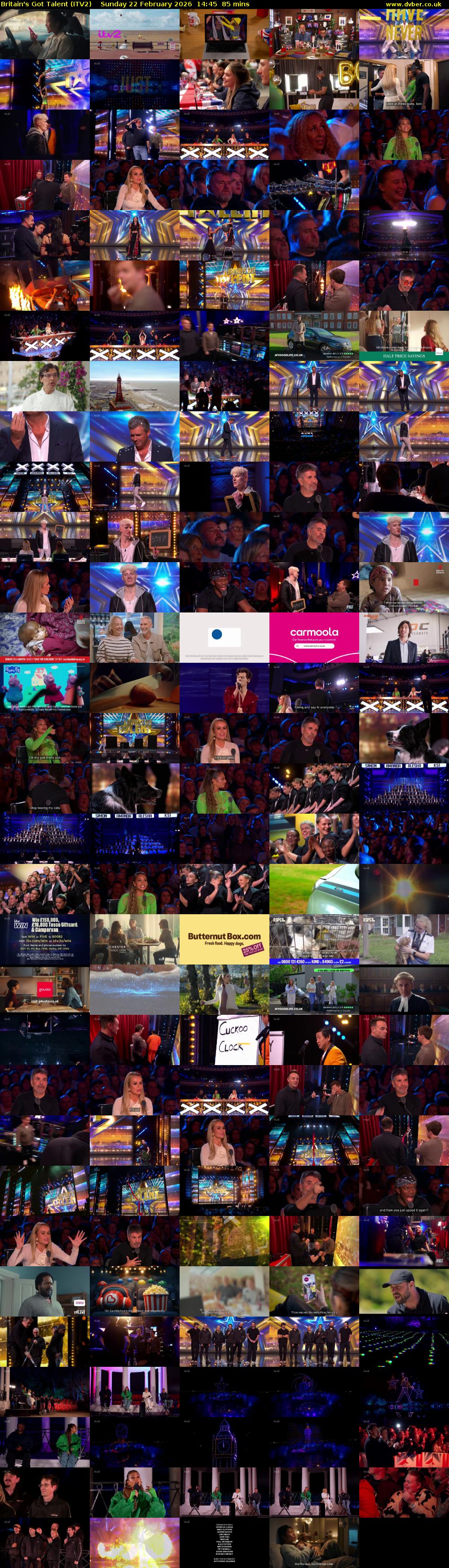 Britain's Got Talent (ITV2) Sunday 22 February 2026 14:45 - 16:10