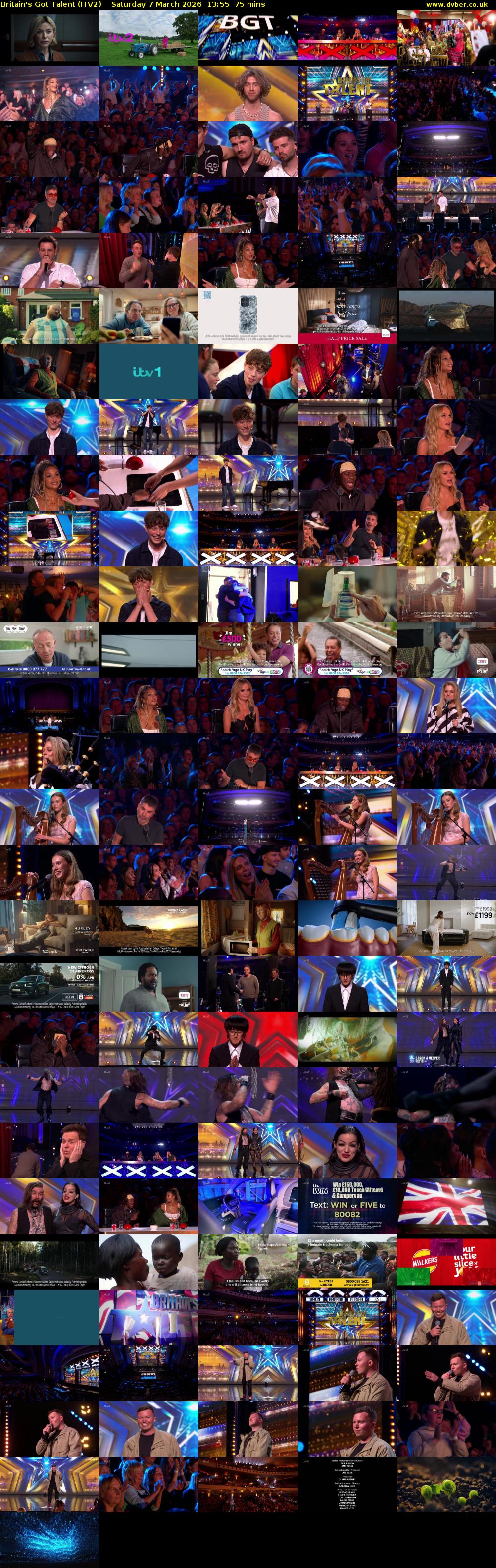 Britain's Got Talent (ITV2) Saturday 7 March 2026 13:55 - 15:10