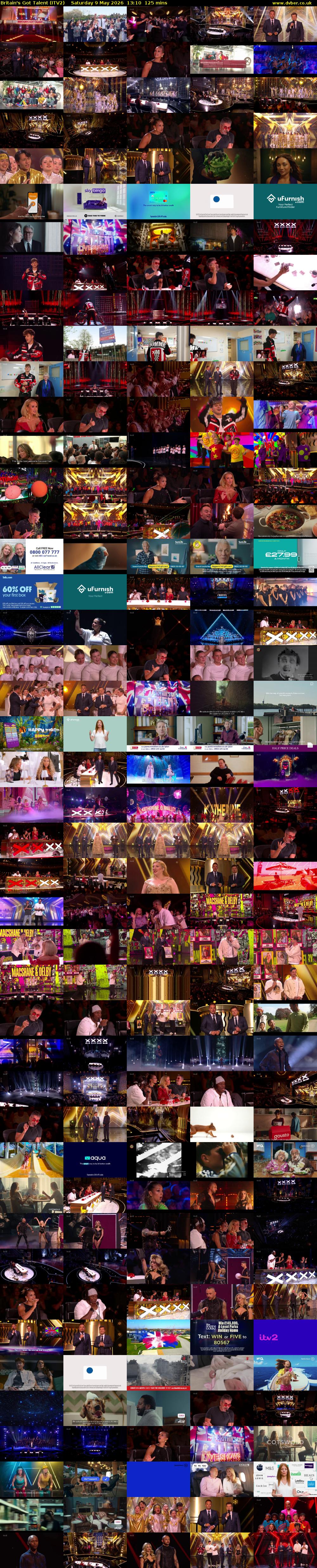 Britain's Got Talent (ITV2) Saturday 9 May 2026 13:10 - 15:15