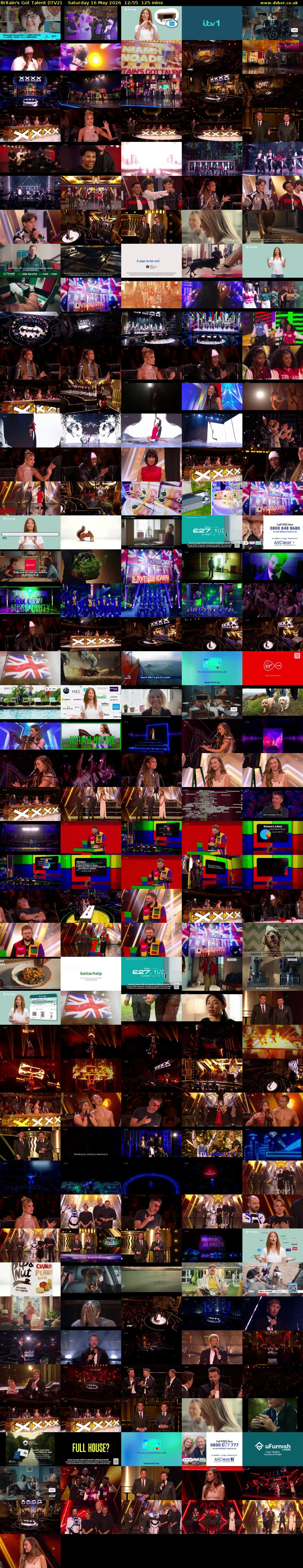 Britain's Got Talent (ITV2) Saturday 16 May 2026 12:55 - 15:00