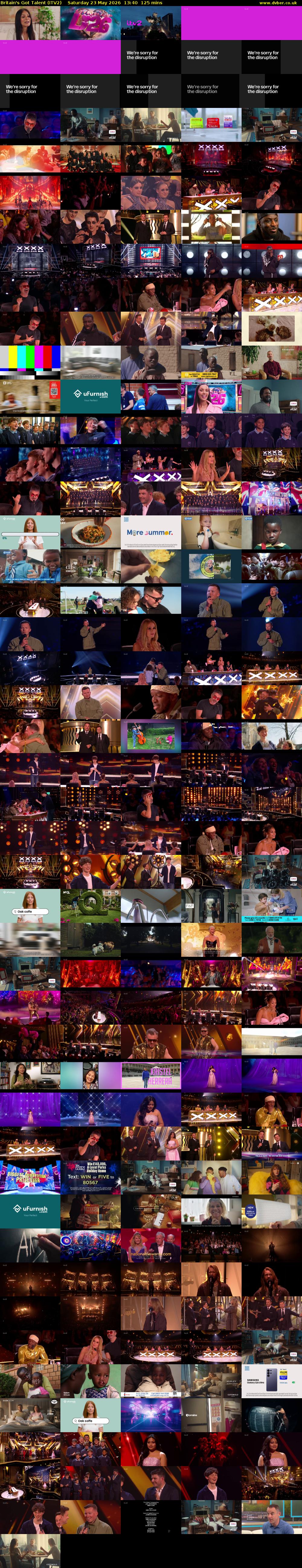 Britain's Got Talent (ITV2) Saturday 23 May 2026 13:40 - 15:45