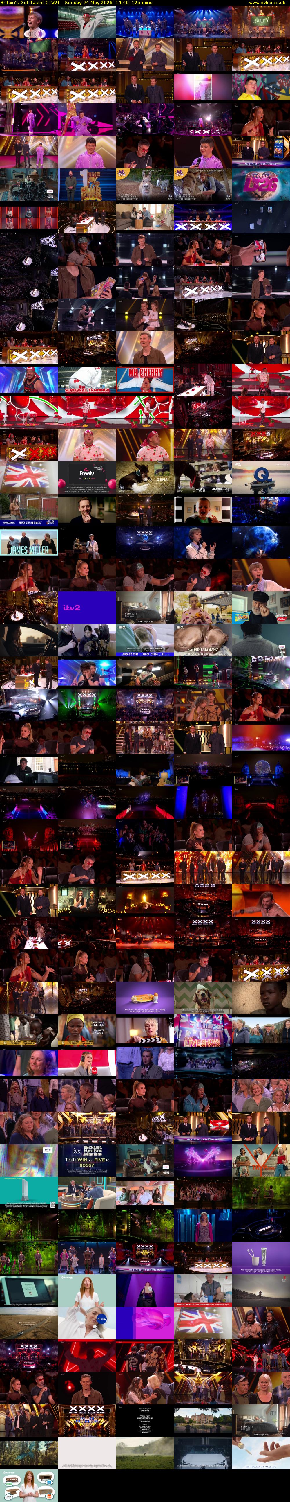 Britain's Got Talent (ITV2) Sunday 24 May 2026 14:40 - 16:45