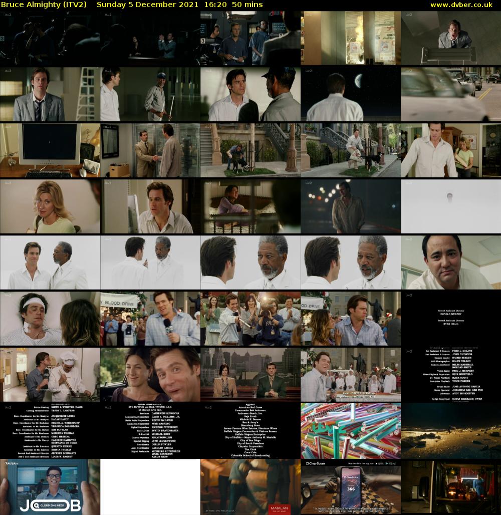 Bruce Almighty (ITV2) Sunday 5 December 2021 16:20 - 17:10