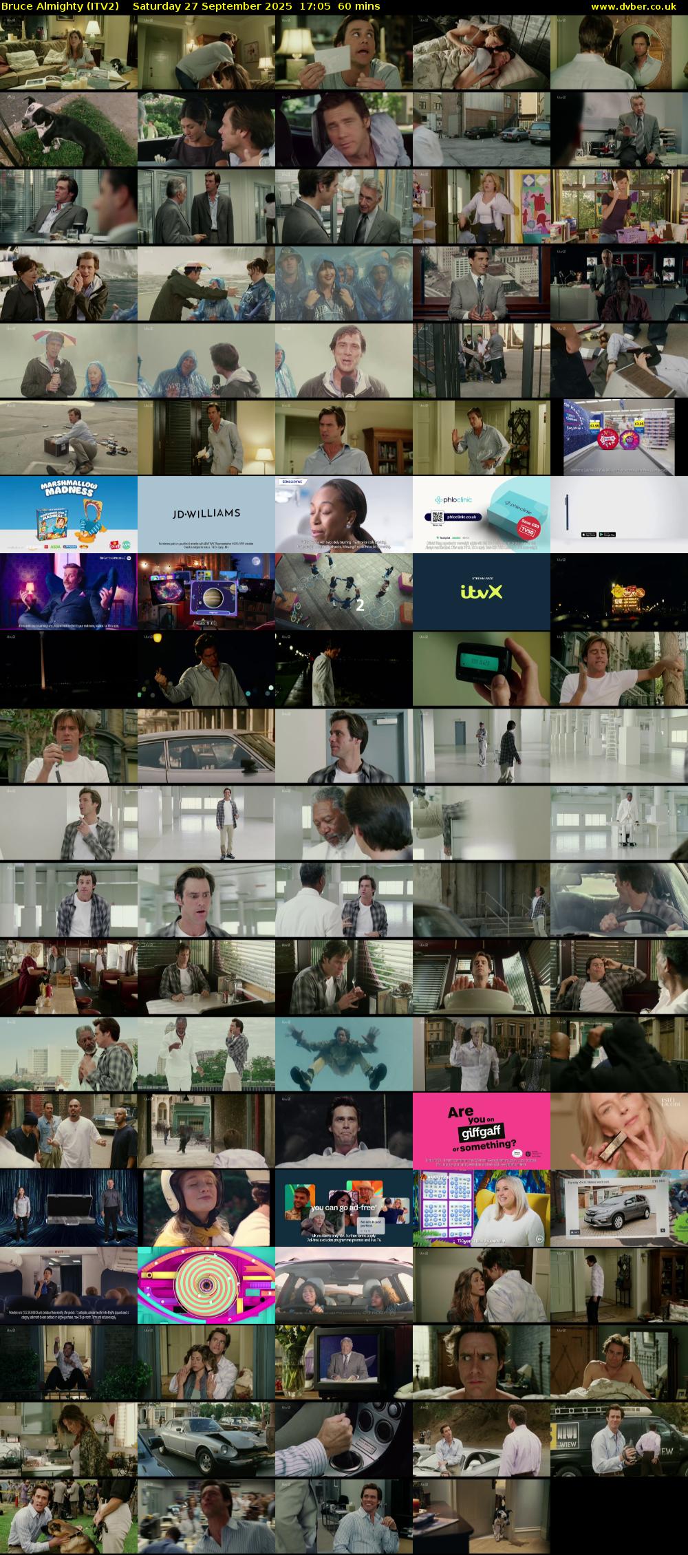 Bruce Almighty (ITV2) Saturday 27 September 2025 17:05 - 18:05