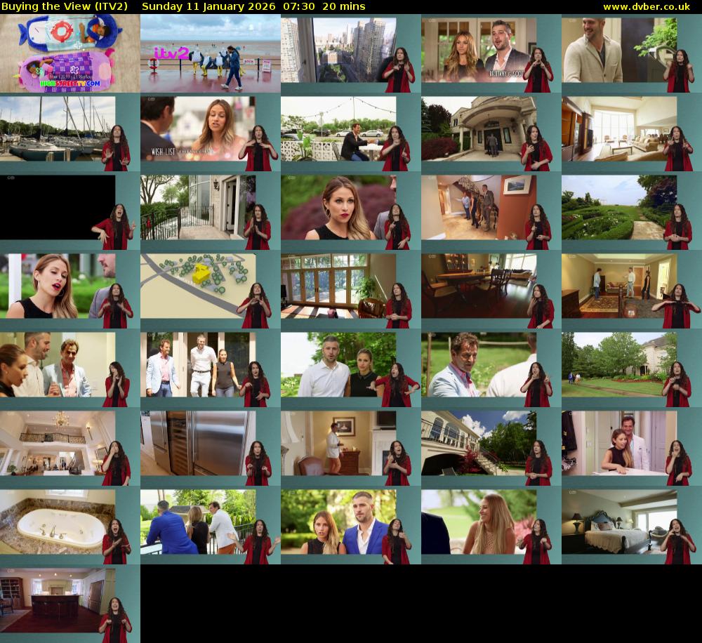 Buying the View (ITV2) Sunday 11 January 2026 07:30 - 07:50